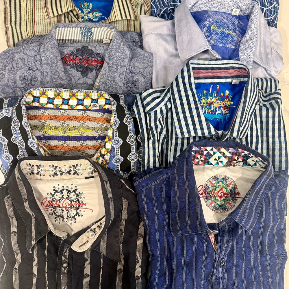 Robert Graham Men's Striped and Patterned Shirts Collection (8 shirts)